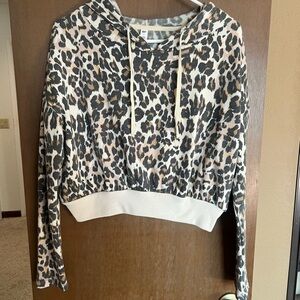 BP Leopard Print Cropped Hoodie